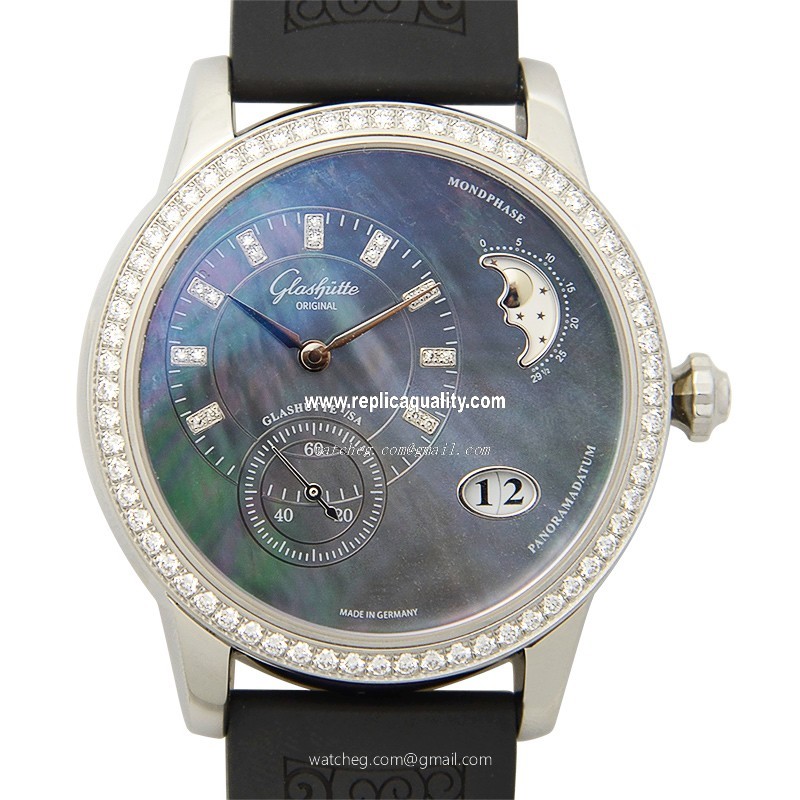 Glashutte PANO 1-90-12-02-12-02 Automatic Stainless Steel & Diamonds Black
