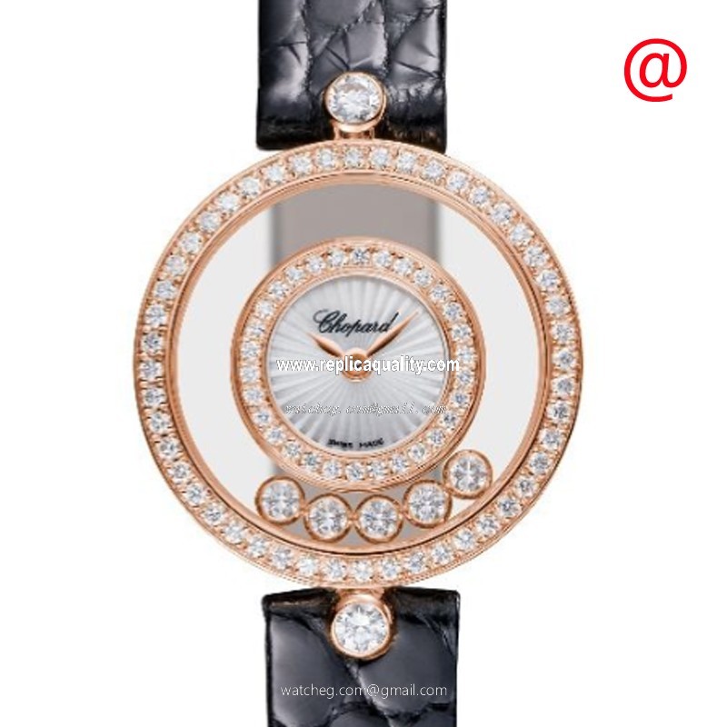 Chopard 203957-5214 Quartz 18kt Rose Gold & Diamonds White