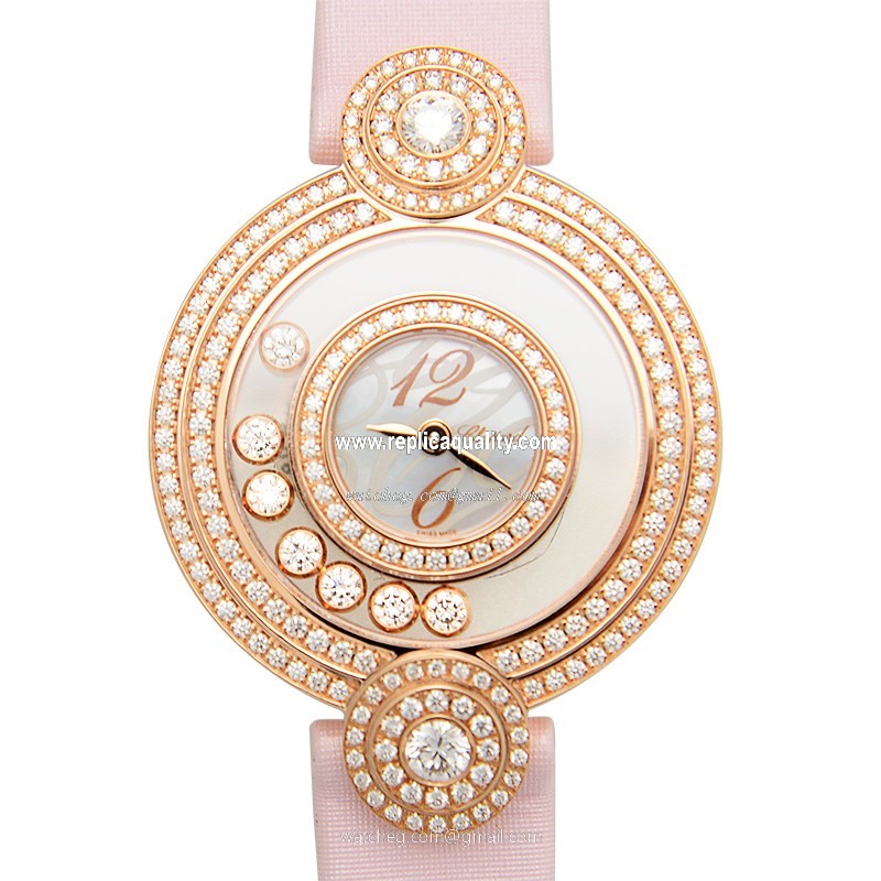 Chopard HAPPY DIAMONDS 209341-5001 Quartz 18kt Rose Gold & Diamonds Transparent Skull
