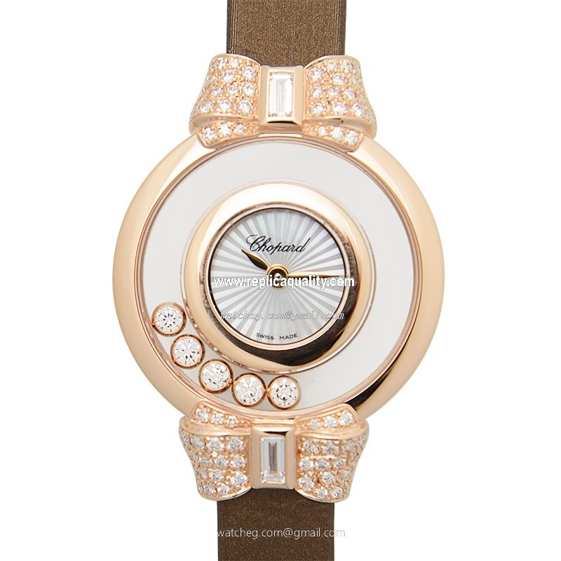 Chopard HAPPY DIAMONDS 209425-5001 Quartz 18kt Rose Gold & Diamonds Transparent Skull