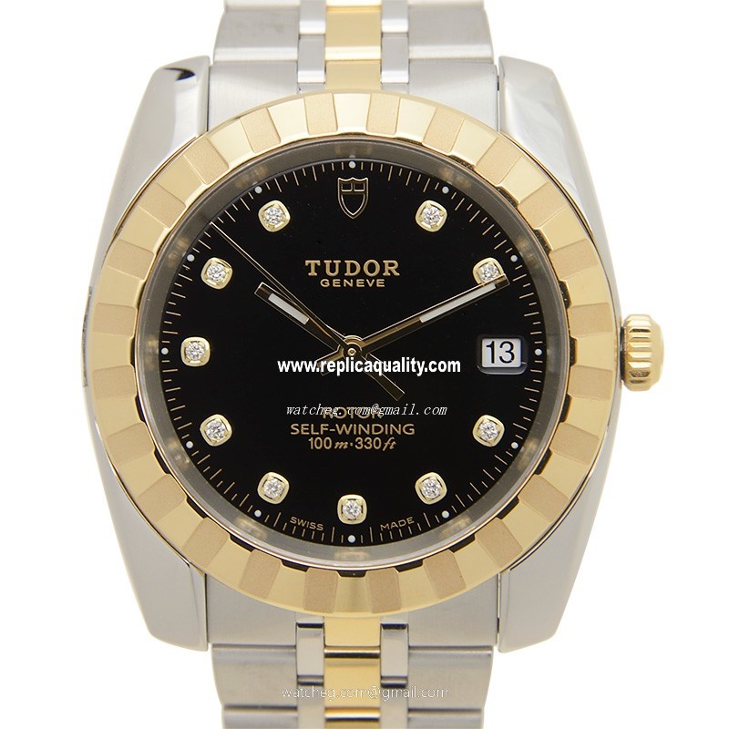 Tudor CLASSIQUE 21013-62583-10DI BK Automatic 18kt Gold & Steel Black