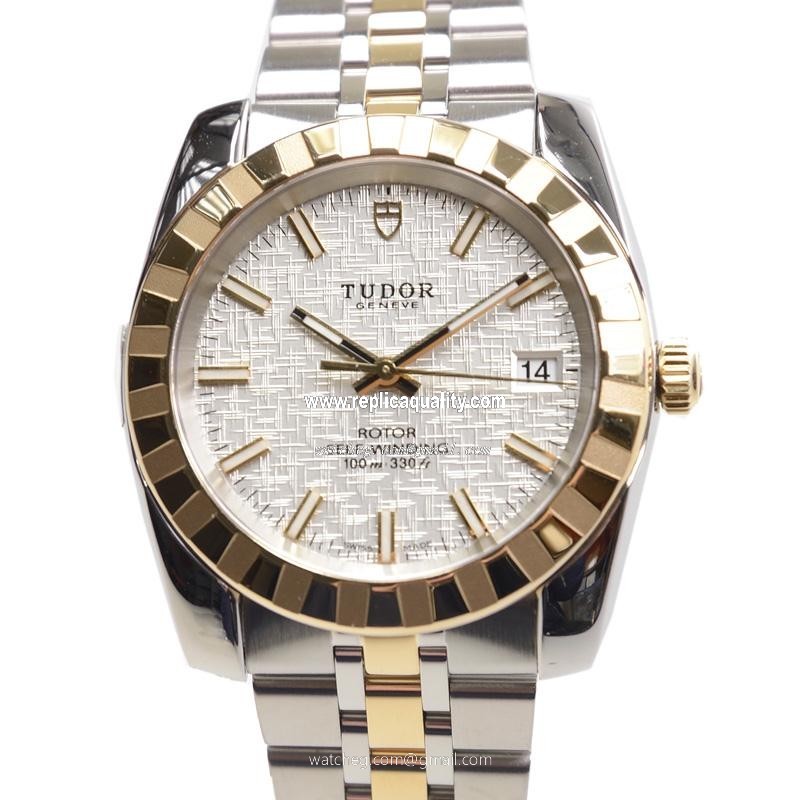 Tudor CLASSIQUE 21013-62583-SVCL Automatic 18kt Gold & Steel Silver
