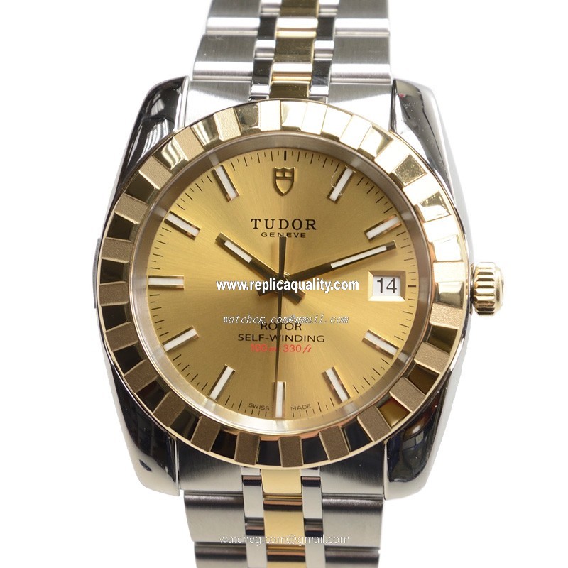 Tudor CLASSIQUE 21013-62583-CH Automatic 18kt Gold & Steel Gold