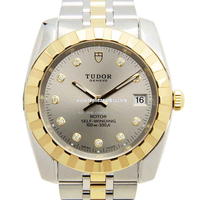 Tudor CLASSIQUE 21013-62583-10DI-GY Automatic 18kt Gold & Steel Dark grey