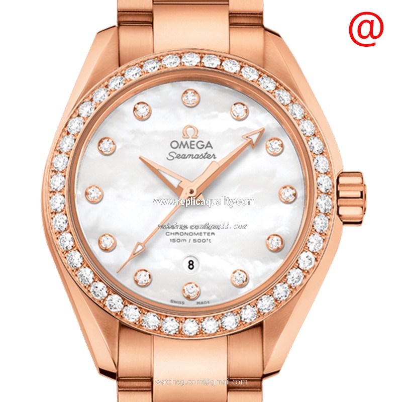 Omega SEAMASTER 231.55.34.20.55.003 Automatic 18kt Rose Gold & Diamonds White