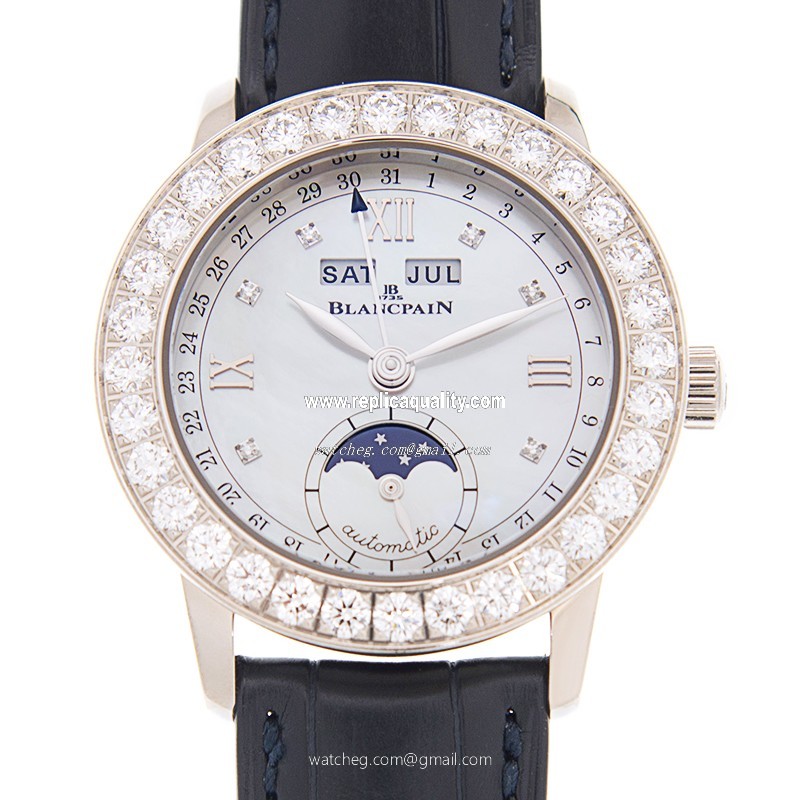 Blancpain LEMAN 2360-1991A-55B Automatic 18kt White Gold & Diamond White