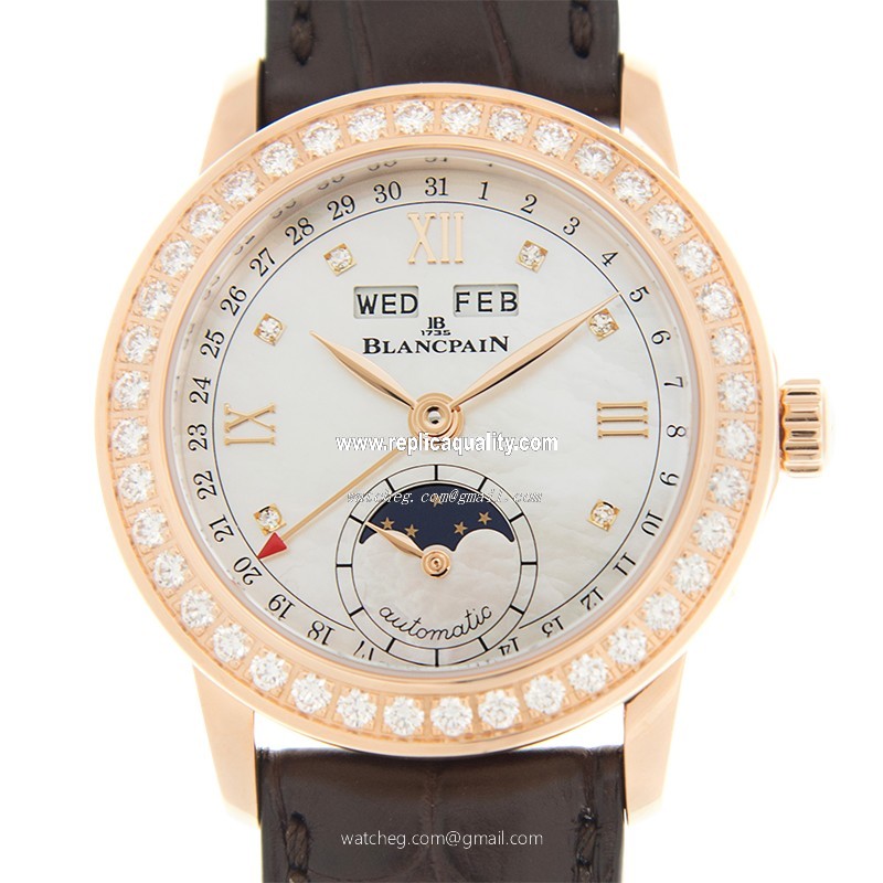 Blancpain WOMEN 2360-2991A-55A Automatic 18kt Rose Gold & Diamonds White