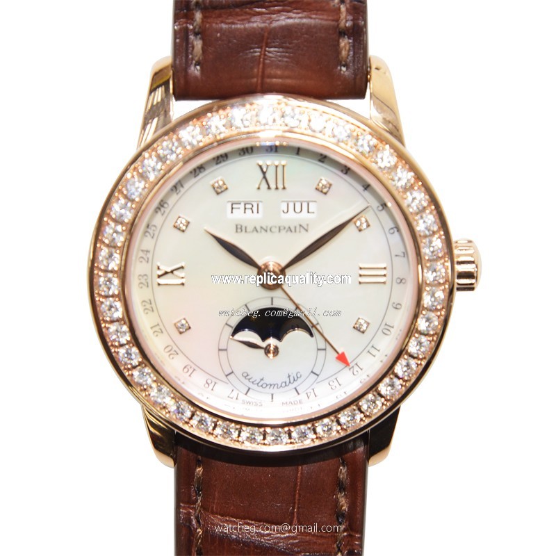 Blancpain LEMAN 2360-2991A-55B Automatic 18kt Rose Gold & Diamonds White