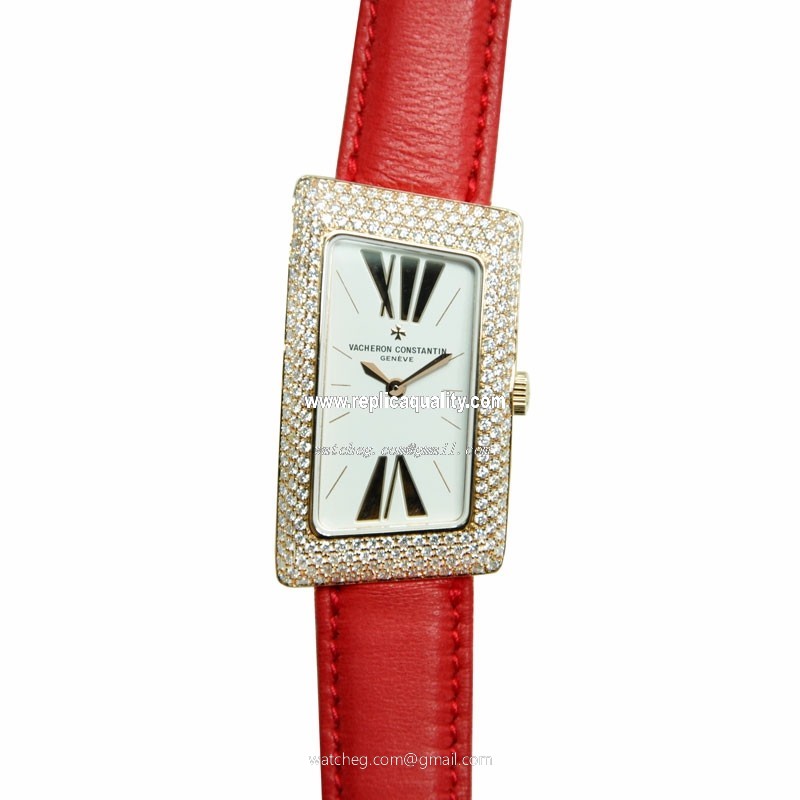 Vacheron Constantin 1972 25515/000R-9254 Quartz 18kt Rose Gold & Diamonds Silvery & White