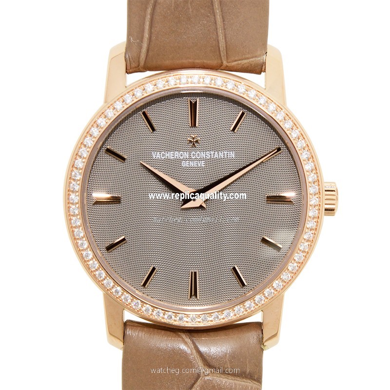 Vacheron Constantin TRADITIONNELLE 25558/000R-9759 Quartz 18kt Rose Gold & Diamonds Brown