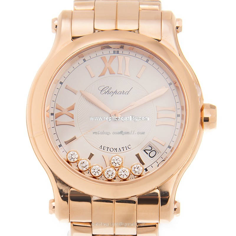Chopard HAPPY SPORT 274808-5002 Automatic 18kt Rose Gold Silver