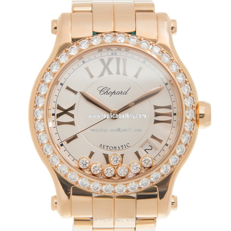 Chopard HAPPY SPORT 274808-5004 Automatic 18kt Rose Gold & Diamonds White