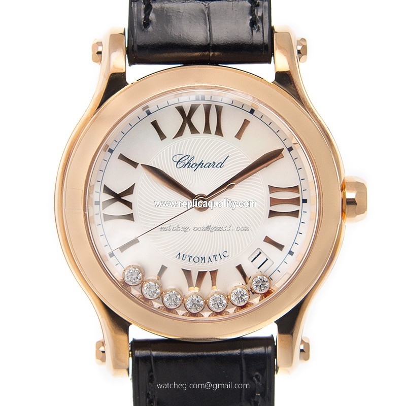 Chopard HAPPY SPORT 274808 5008 Automatic 18kt Rose Gold White