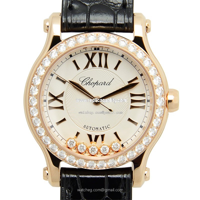 Chopard HAPPY SPORT 274893-5002 Automatic 18kt Rose Gold & Diamonds Silver