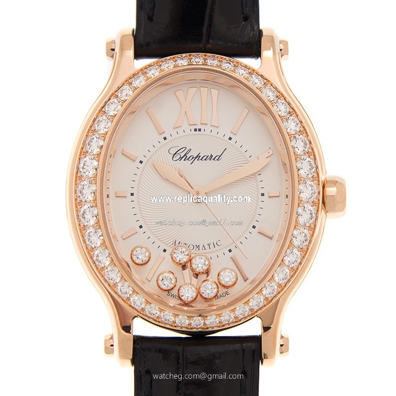 Chopard HAPPY SPORT 275362-5002 Automatic 18kt Rose Gold & Diamonds White
