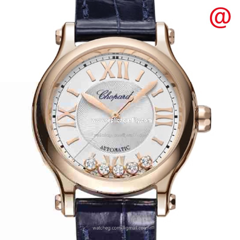 Chopard HAPPY SPORT 275378-5001 Automatic 18kt Rose Gold Silver