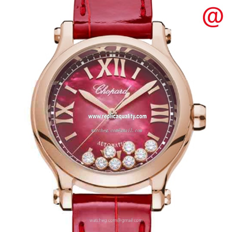 Chopard HAPPY SPORT 275378-5005 Automatic 18kt Rose Gold Red