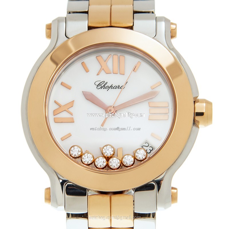 Chopard HAPPY SPORT 278488-9001 Quartz 18kt Rose Gold & Steel White