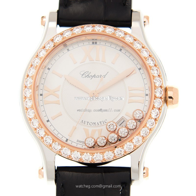 Chopard HAPPY SPORT 278559-6003 Automatic 18kt Rose Gold & Diamonds Silver