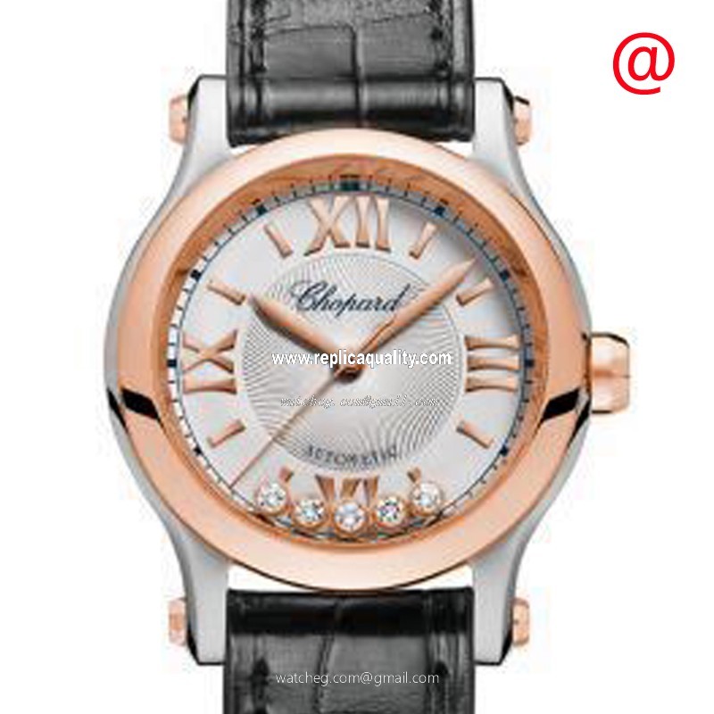Chopard HAPPY SPORT 278572-6009 Automatic 18kt Rose Gold & Steel Silver
