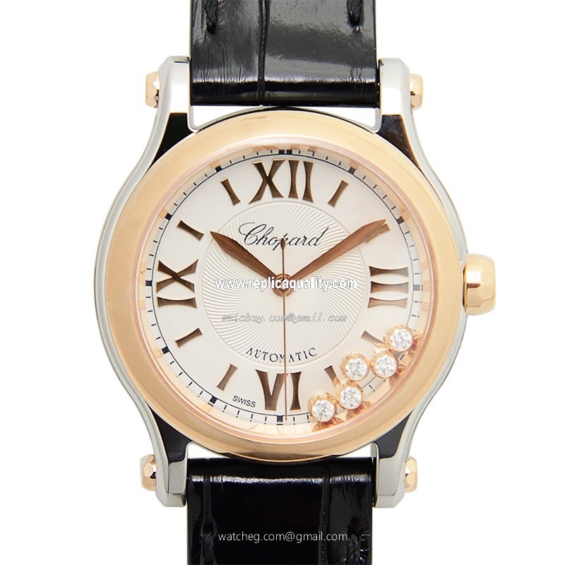 Chopard HAPPY SPORT 278573-6001 Automatic 18kt Rose Gold & Steel Silver