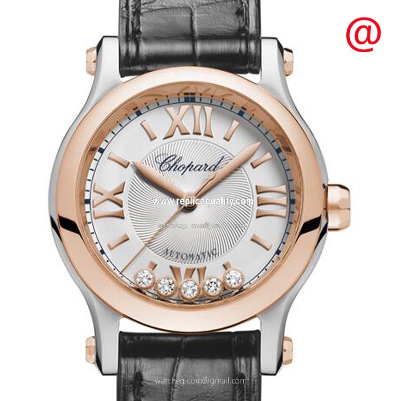 Chopard HAPPY SPORT 278573-6013 Automatic 18kt Rose Gold & Steel Silver