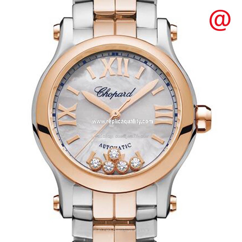 Chopard HAPPY SPORT 278573 6019 Automatic 18kt Rose Gold & Steel Silver
