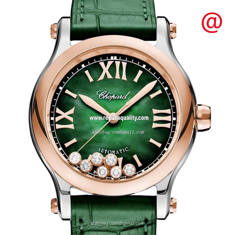 Chopard HAPPY SPORT 278578-6002 Automatic 18kt Rose Gold & Steel Green