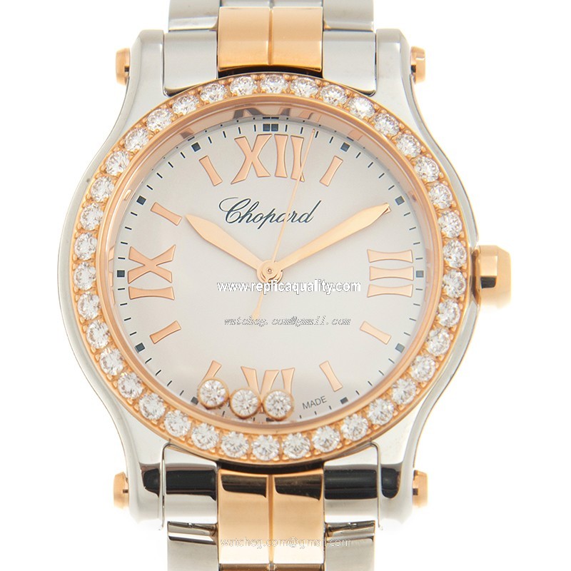 Chopard HAPPY SPORT 278590-6004 Quartz 18kt Rose Gold & Steel White