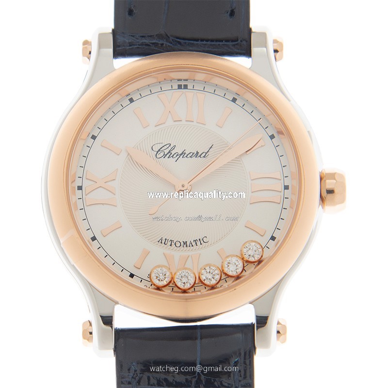 Chopard HAPPY SPORT 278608-6001 Automatic 18kt Rose Gold & Steel Silver