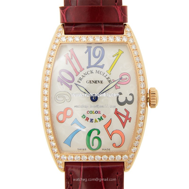 Franck Muller CINTREE CURVEX 2852 QZ COL DRM D 1R (5N) Quartz 18kt Rose Gold & Diamonds Silver