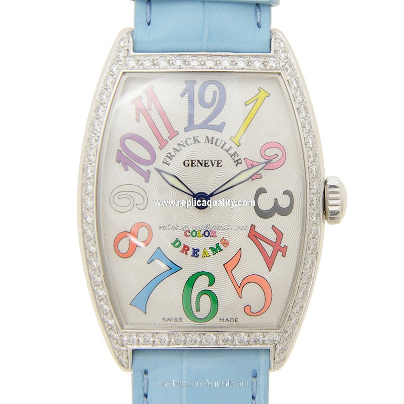 Franck Muller CINTREE CURVEX 2852 QZ COL DRM D 1R (AC) Quartz Stainless Steel & Diamonds Silver