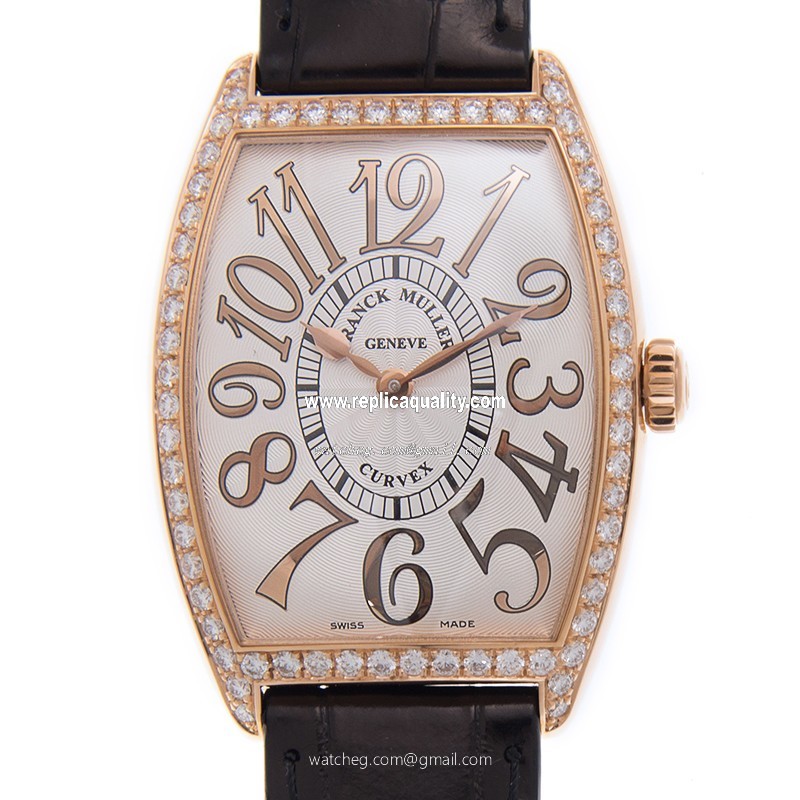 Franck Muller LONG ISLAND 2852 QZ REL D 1R (5N) - BLACK Quartz 18kt Rose Gold & Diamonds Silver