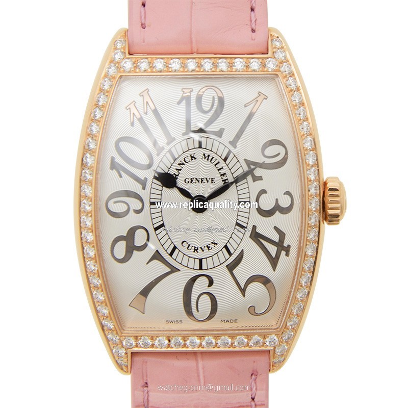 Franck Muller CINTREE CURVEX 2852 QZ REL D 1R (5N) Quartz 18kt Rose Gold & Diamonds Silver