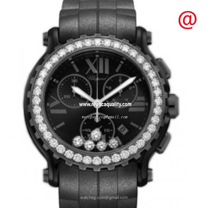 Chopard HAPPY SPORT 288499-3009 Quartz Stainless Steel & Diamonds Black