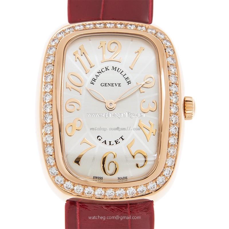 Franck Muller GALET 3002 M QZ REL V D1 GL (5N) Quartz 18kt Rose Gold & Diamonds Silver