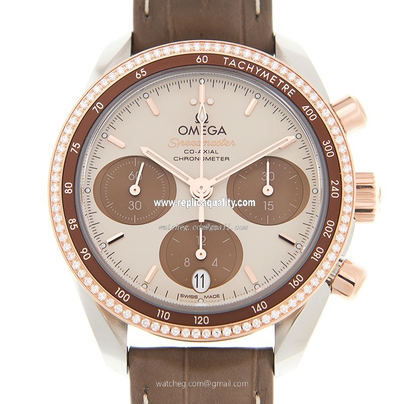 Omega SPEEDMASTER 324.28.38.50.02.002 Automatic 18kt Rose Magic & Diamond Light Brown