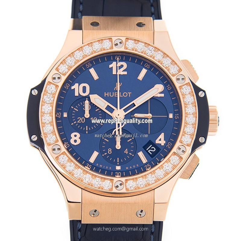 Hublot BIG BANG 341.PX.7180.LR.1204 Automatic 18kt Rose Gold & Diamonds Blue
