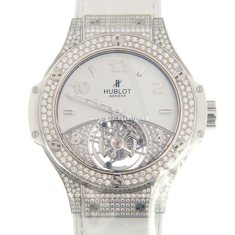 Hublot BIG BANG 345.SE.2010.LR.1704 Manual Wind Stainless Steel & Diamonds White