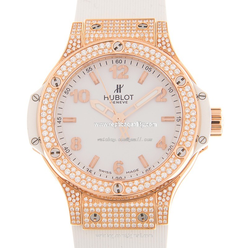 Hublot BIG BANG 361.PE.2010.RW.1704 Quartz 18kt Rose Gold & Diamonds White