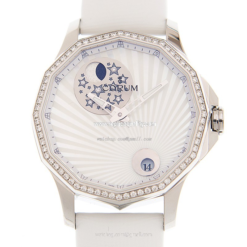 Corum ADMIRALS CUP 384.101.47/0F49 AA01 Automatic 18kt White Gold & Diamond White