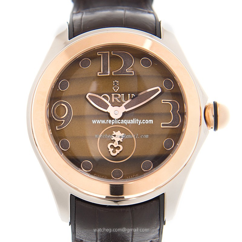 Corum BUBBLE 395.100.24/0002 OT01 Automatic 18kt Rose Gold & Steel Brown
