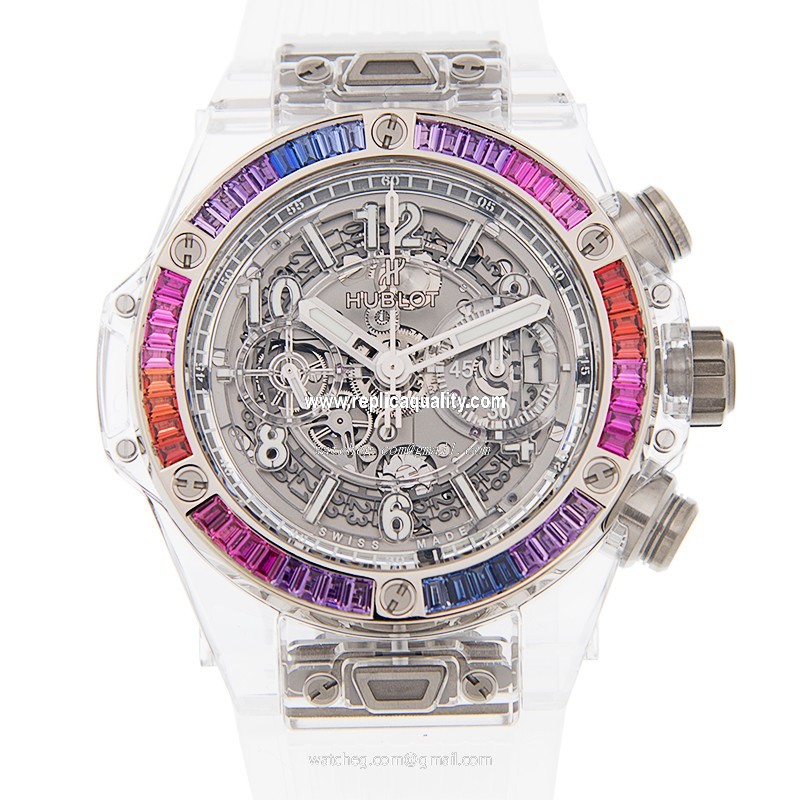 Hublot BIG BANG 411.JX.4803.RT.4098 Automatic 18kt White Gold & Sapphire Transparent Skull