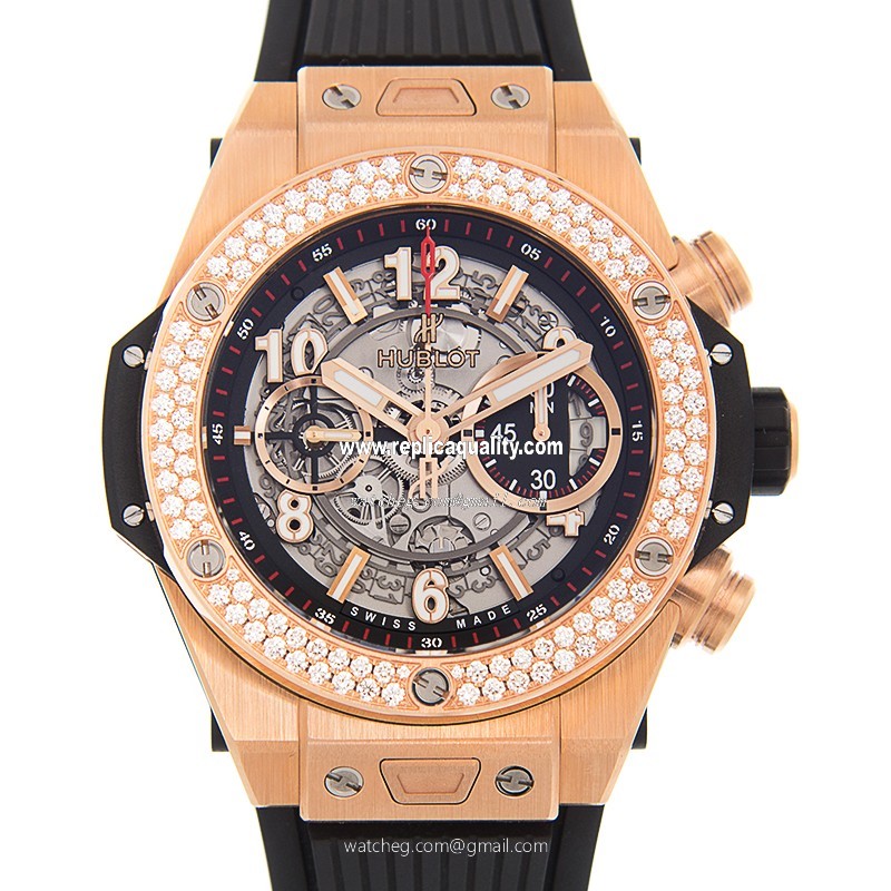Hublot BIG BANG 411.OX.1180.RX.1104 Automatic 18kt Rose Gold & Diamonds Black