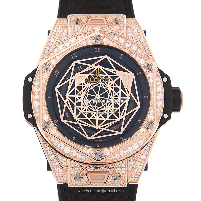 Hublot BIG BANG 415.OX.1118.VR.1704.MXM17 Automatic 18kt Rose Gold & Diamonds Black