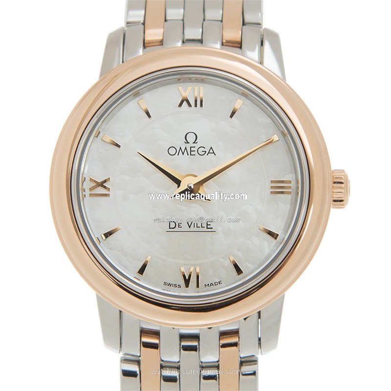 Omega DE VILLE 424.20.24.60.05.002 Quartz 18kt Rose Gold & Steel White