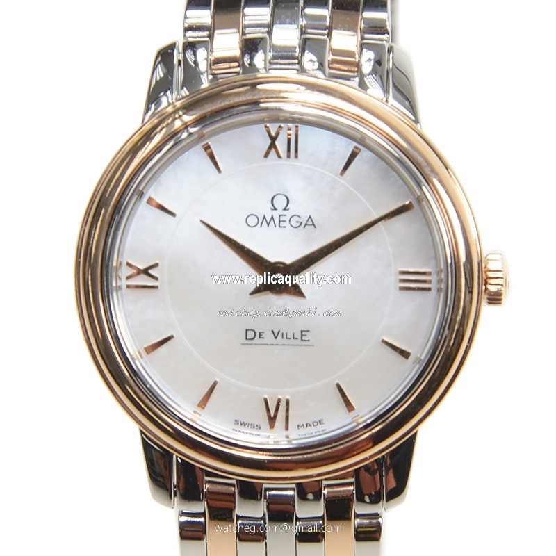 Omega DE VILLE 424.20.27.60.05.002 Quartz 18kt Rose Gold & Steel White