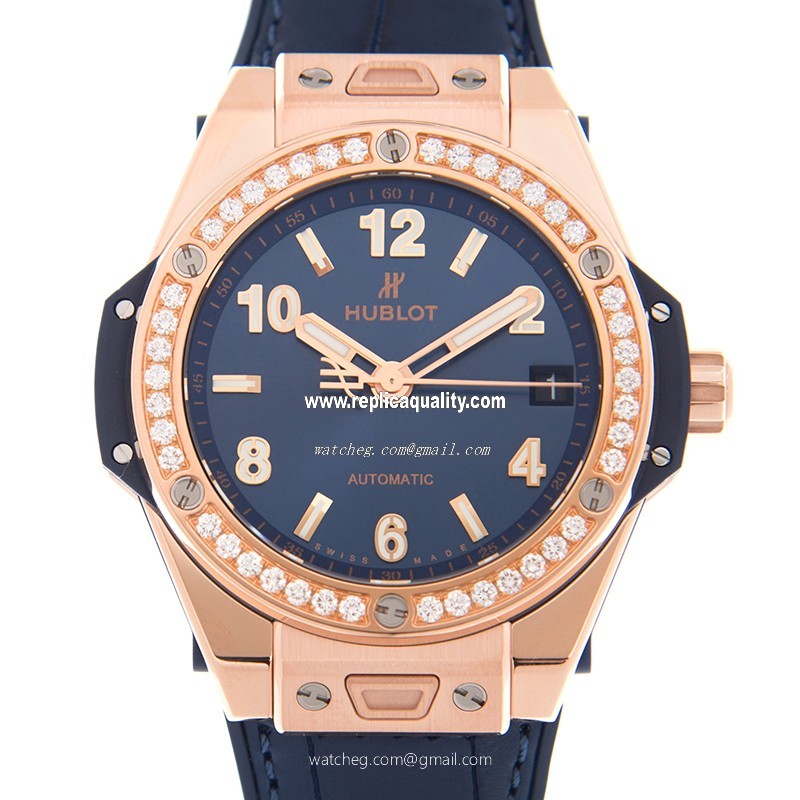 Hublot BIG BANG 465.OX.7180.LR.1204 Automatic 18kt Rose Gold & Diamonds Blue