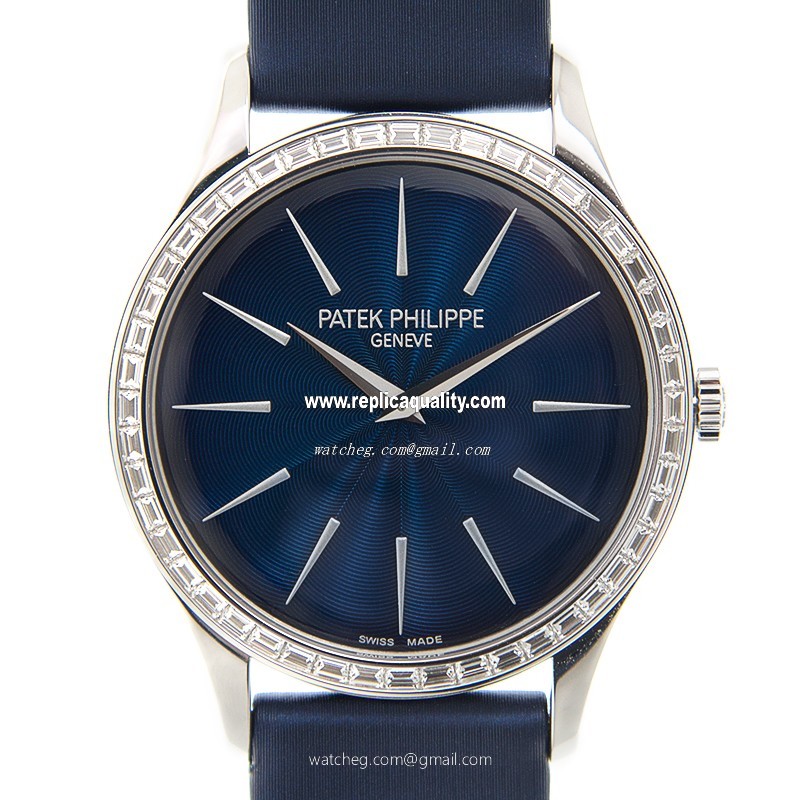 Patek Philippe CALATRAVA 4897/300G-001 Manual Wind 18kt White Gold & Diamond Blue