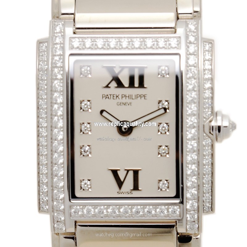 Patek Philippe TWENTY-4 4908/200G-011 Quartz 18kt White Gold & Diamond White